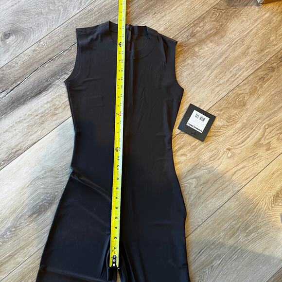 NORMA KAMALI Women's Sleeveless Catsuit With Footsie Size XXS/32 In Chocolate - Picture 9 of 15